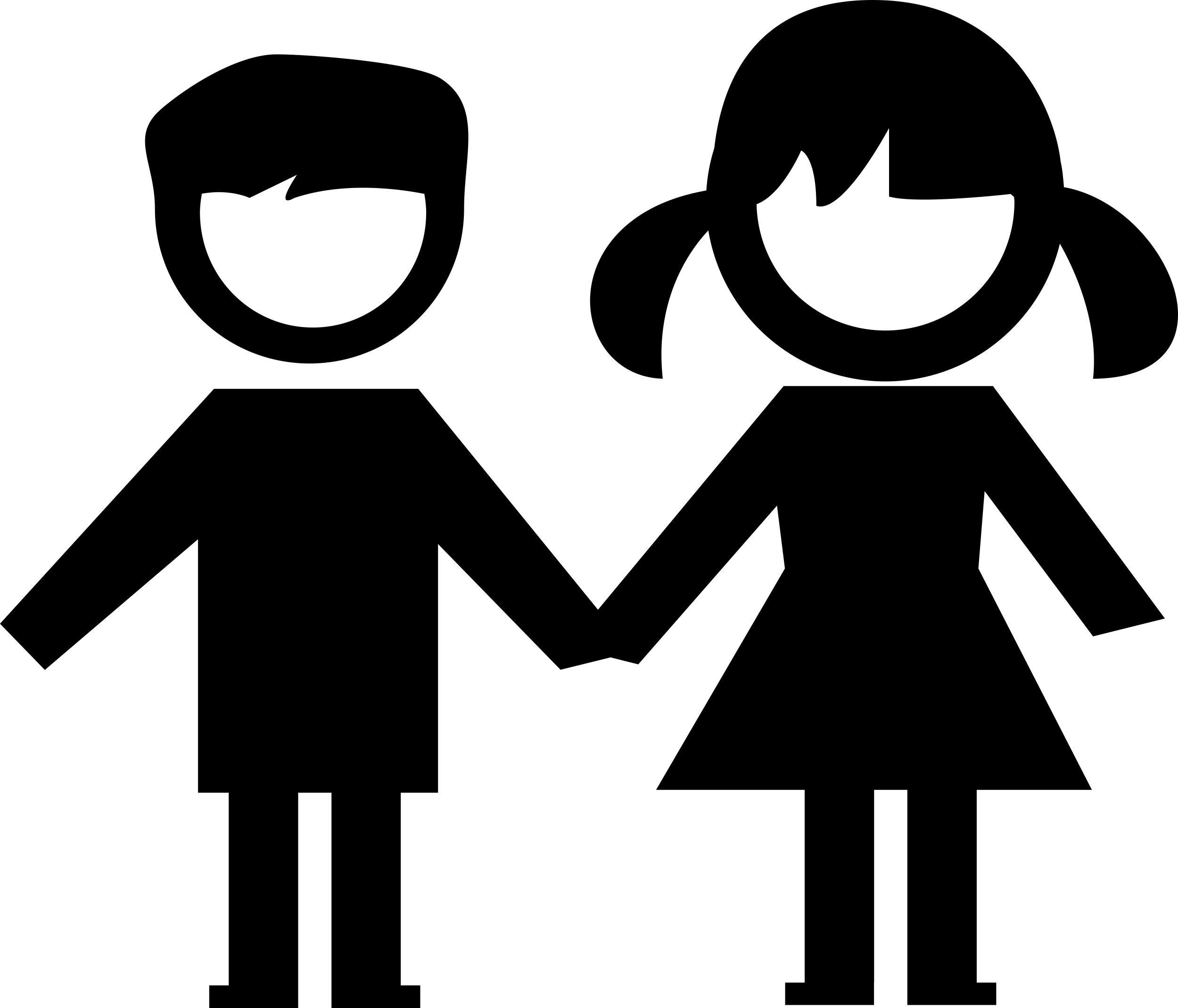 Kids Couple Stencil Svg Vector Free Vectors